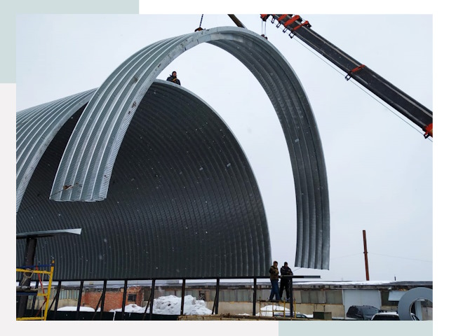 Полукруглые ангары в Орехове-Зуеве